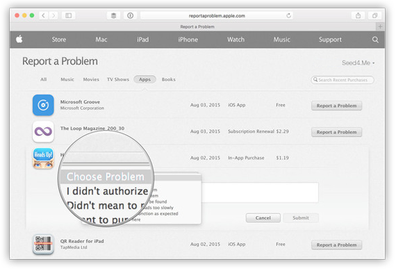 How to get a refund from Apple using web browser - Step 3