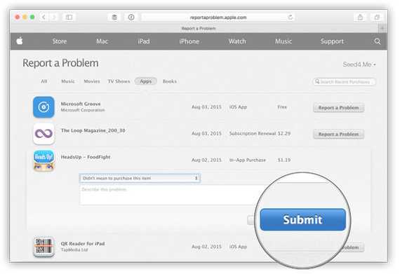 How to get a refund from Apple using web browser - Step 4