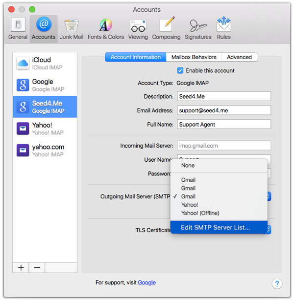 Configure Apple Mail to work with VPN - Step 2